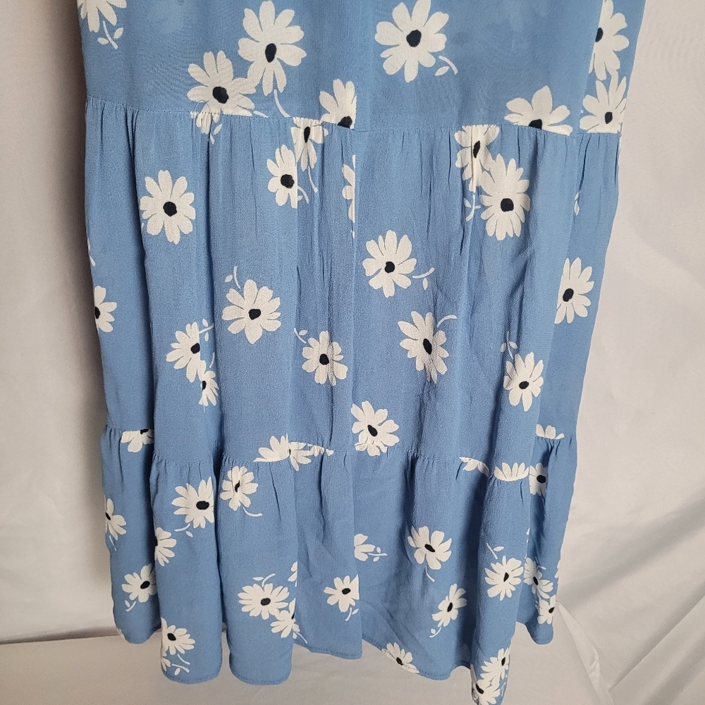 Reformation Chelsea Girl Cottagecore Kealy Blue Floral Print Midi Dress Size 0 - Picture 7 of 13